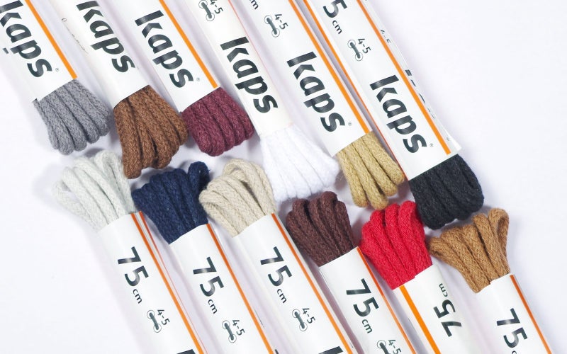 Kaps Round Thin Shoe Laces, Quality Durable 100% Cotton (29 inch / 10 - beige) - Image 3
